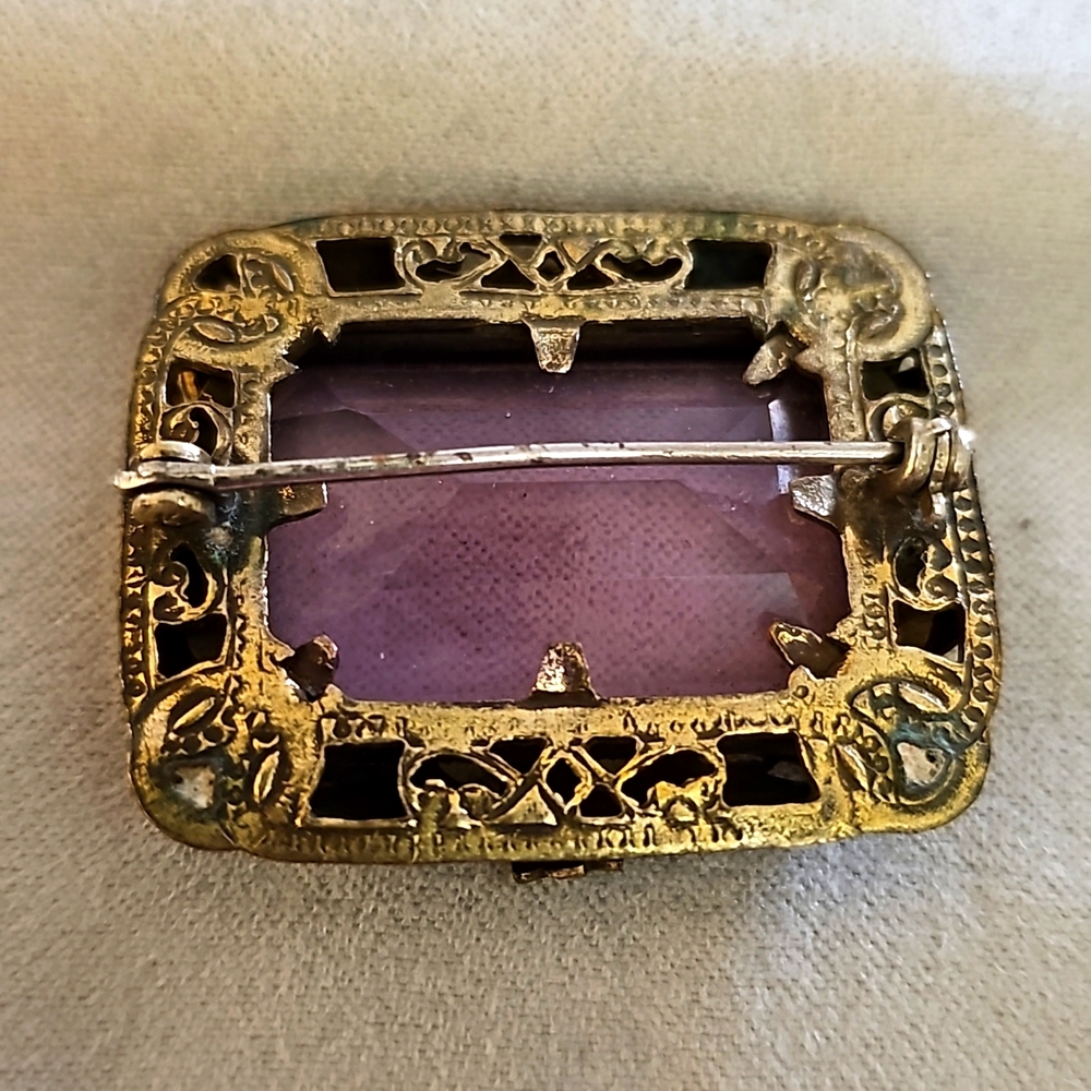 Antique Amethyst Brooch - Picture 3 of 3